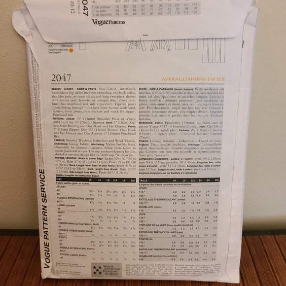 Vintage Vogue Patterns - Anne Klein/Kay Unger - Picture 8 of 9